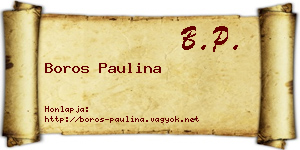 Boros Paulina névjegykártya