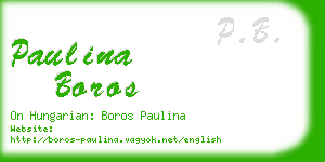paulina boros business card